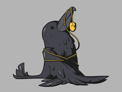 Crow 2 404 bird black crow illustration