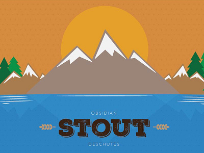 Obsidian Stout - Deschutes beer deschutes illustration mountains obsidian stout