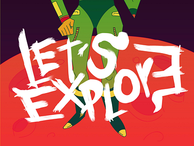 Let's Explore explore graphic illustration lokalah malaysian moon space typeface typography vector