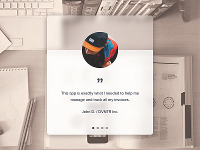 Testimonials blur clean daily ui 039 design flat material design testimonials ui