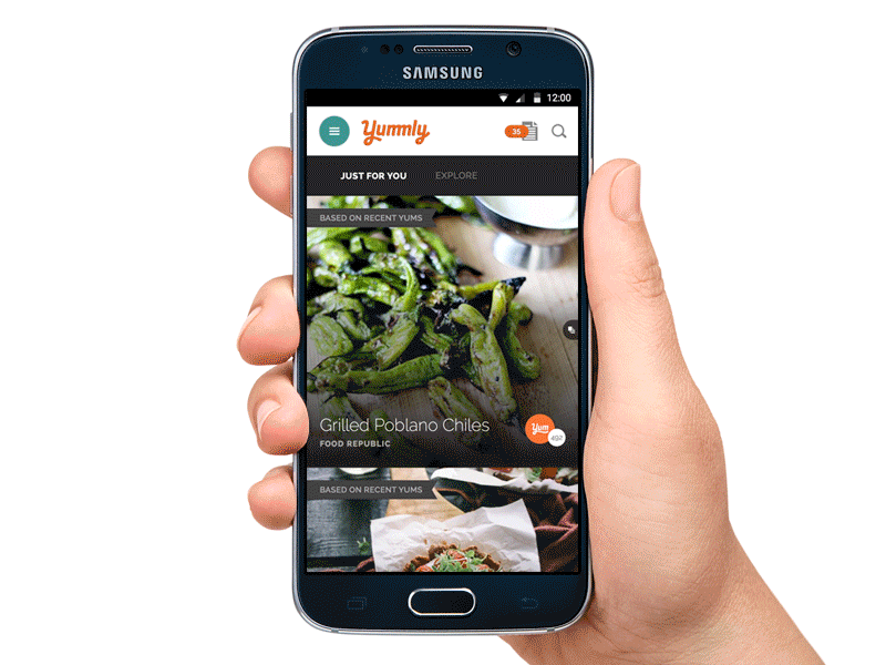Yummly Browse Animation android animation browse categories design motion search tiles ui ux yummly