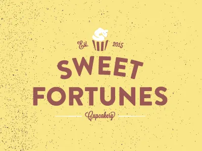 Sweet Fortunes baking cupcakes fortunes icon logo textures typography