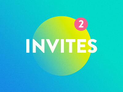 Invites dribbble flat giveaway icon invitation pink