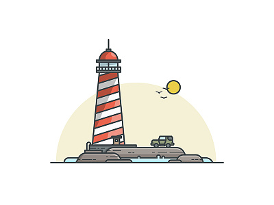 Lighthouse architecture lighthouse line art ocean