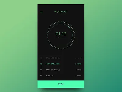 Workout tracker concept colorful concept speedometer tracker ui workout
