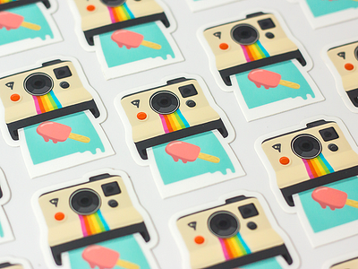 02/07 camera food ice cream illustration pastel photography polaroid popcycle sticker mule stickers summer yummy