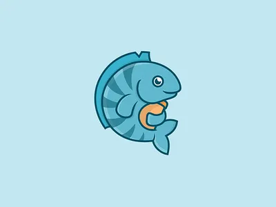 Logo for Aim Coffee coffee cup fish icon illustration logo