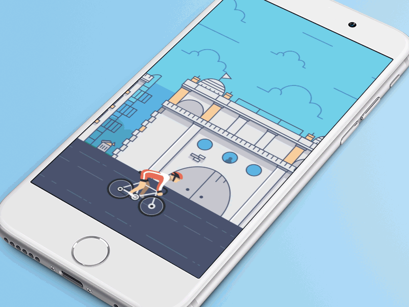 Splash Screen Animation app behance bike biker city cycle safe dribbble ios loading screen presentation splash screen velo