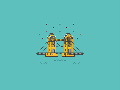 Travelling Series - Towerbridge, London artwork illustration landmark lineart london shot towerbridge travelling vector winter