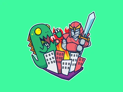 Kaiju battle character design creatures illustration monsters patterns