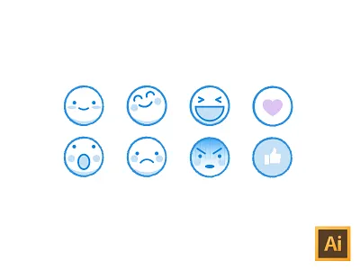 Kawaii facebook emoji freebie emoji emoticon freebie illustrator kawaii