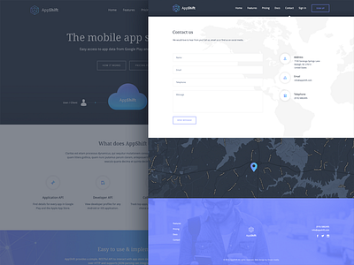 Appshift website api blue cloud contact purple tech
