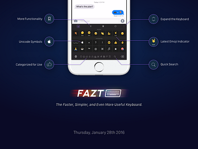 Fazt Keyboard | Features app clean emoji flat ios ipad iphone keyboard minimal mobile ui ux