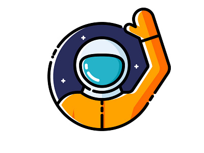 Astronaut astronaut cartoon cosmonaut flat design icon illustration line icon science space start