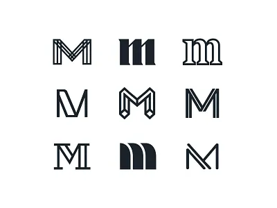 M branding icon letter logo logotype m mark modern monogram outline symbol typography