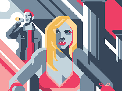 Chicken Broccoli - It Follows Poster cinema flat geometric horror illustration it follows magazine movie poster