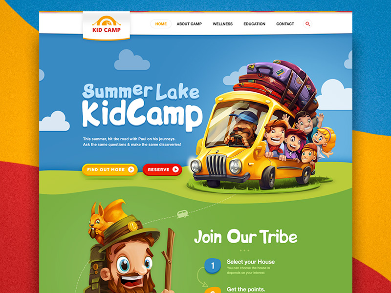 Example of Kidcamp website