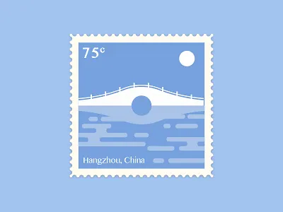 Hangzhou bridge city hangzhou lake stamp xihu