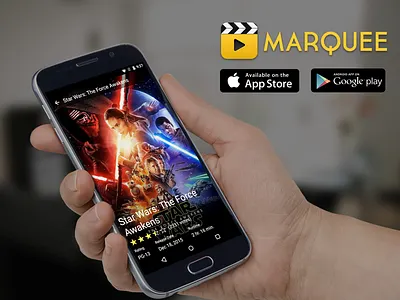 Marquee Movies Trailers and Showtimes Android App android dark material movies showtimes trailers ui