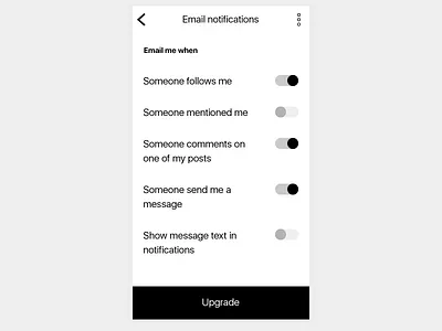 On / Off Switch — Day 15 #dailyui clean dailyui design minimal mobile notifications settings switch toggle ui ux web