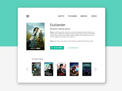 DailyUI #025 - TV App 025 apps design daily ui dailyui dailyui 025 tv app ui user experience user interface ux web element
