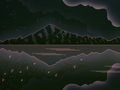 vacuum is actually crowded with particles mountains particles physics reflection stars vacuum