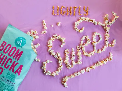 Lightly Sweet food lettering colorful cuisine eat food art food lettering food type hand lettering healthy popcorn portland snacks typography