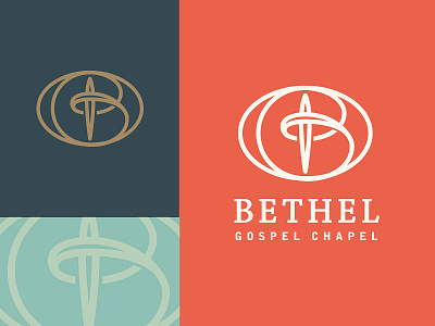 Bethel Gospel Chapel church clean cross gabriel schut line logo minimal modern typography