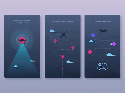 Onboarding Illustration drone flat illustration intro ios login mobile register sign in sign up