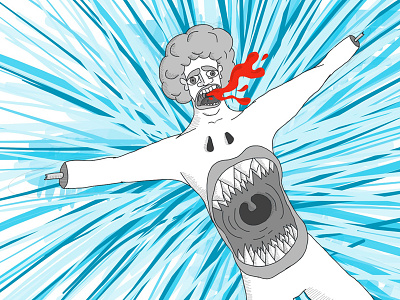 no hands, no fall adobe draw blood dibujo illustration mouth scream vector