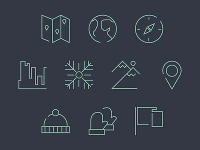 Winter Icons chicago exploration hiking icons journey nature winter