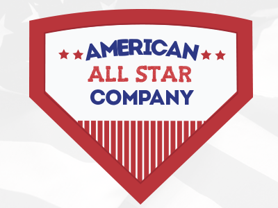 Mockup 2 "Superhero" badge american badge blue red stars superhero white