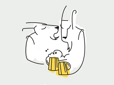 Logo Pub bear goats illustration line logo octoberfest pub vector