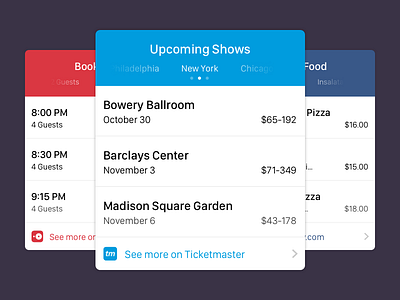 Grouped Commerce Cards app blog button card cards inventory ios iphone list ticketmaster ui ux