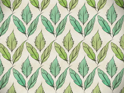 Pattern blue feather green pattern