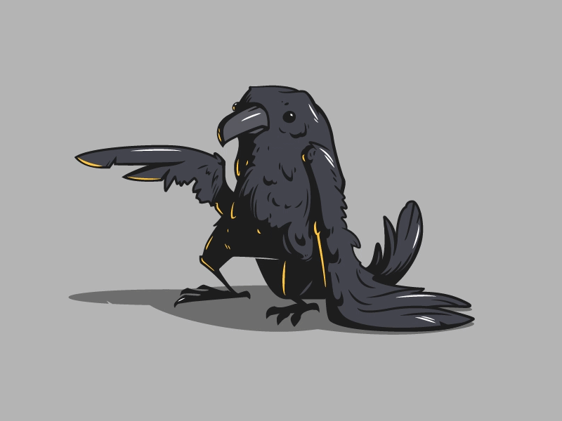 Crow 3 bird crow cta illustration pointing