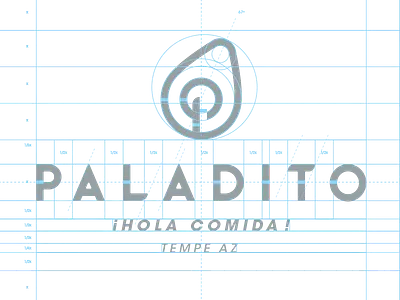Logo construction brand construction grid lines logo paladito restaurant wordmark