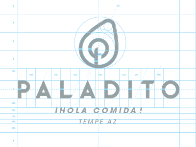 Logo construction brand construction grid lines logo paladito restaurant wordmark