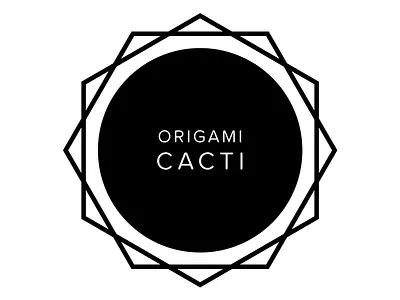 Origami Cacti branding logo stamp