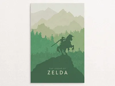 Minmal Zelda Poster art design etsy illustration illustrator legend of zelda link minimal poster shop video games zelda