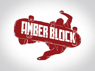 Intuition Ale Works Amber Block amber beer brewery identity illustration logo red skateboard skater