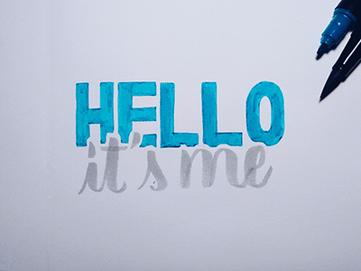 Hello from the other side font handmadefont handtype hello lettering tombow typography