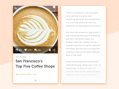 Blog Post blog clean coffee dailyui elegant mobile post sketch ui