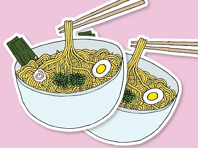 Ramen Sticker! noodles ramen sticker stickermule yum