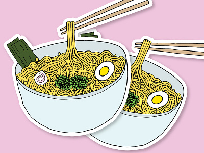 Ramen Sticker! noodles ramen sticker stickermule yum