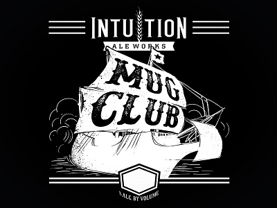 Intuition Ale Works Mug Club Growler beer boat brewery growler illustration pirate ship