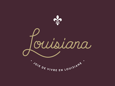 Joie De Vivre Part Deux fleur de lis handwriting lettering logo louisiana purple typography