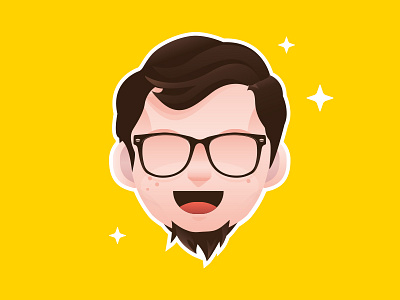 Happy Me Sticker avatar design flat icon illustration sticker strickermule ui vector