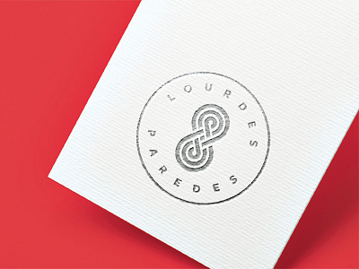Lourdes badge business card foil mockup stamp