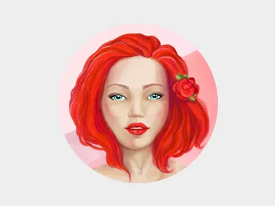 Girl flower girl illustration pink red rose sensual